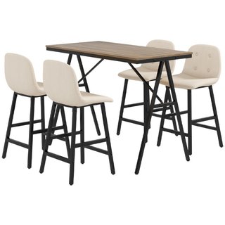 Conjunto de bar 5 piezas, mesa con 4 sillas, tapiz