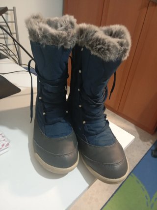 Botas de Nieve Mujer Azul y Gris