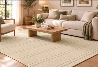 Alfombra de Algodón nueva Beige 120x170cm