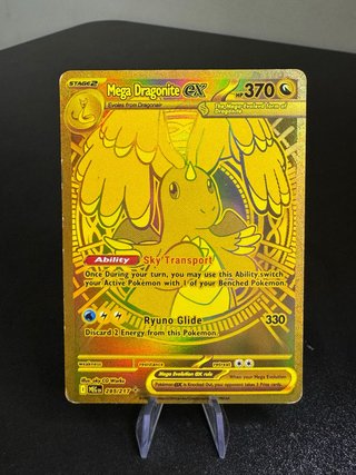 Carta Pokémon Mega Dragonite EX Oro Fan Art