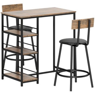 Juego 3 piezas comedor Aosom, barra + 2 sillas, MD