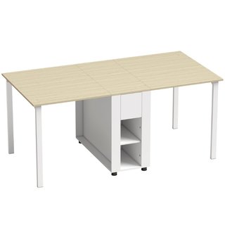Mesa Plegable 6 Personas, 168 cm Extensible, 2 Caj
