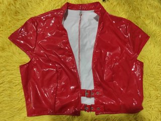 Top Rojo Efecto Piel.