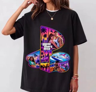 Camiseta Negra Grand Theft Auto VI