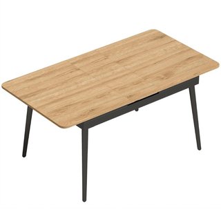 Mesa de comedor extensible, MDF, 130-160 cm, roble