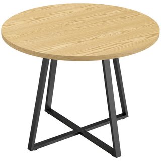 Mesa de comedor redonda y de cocina, acero, 100 cm