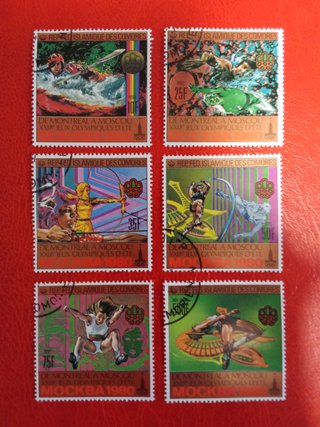 Lote 6 Sellos Comoras Olimpiadas Moscú 1980
