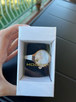 Orologio Hoops bianco e oro