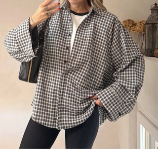 Camicia a quadri bianco e nero
