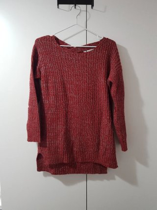 Jersey Rojo con Escote Trenzado en Espalda