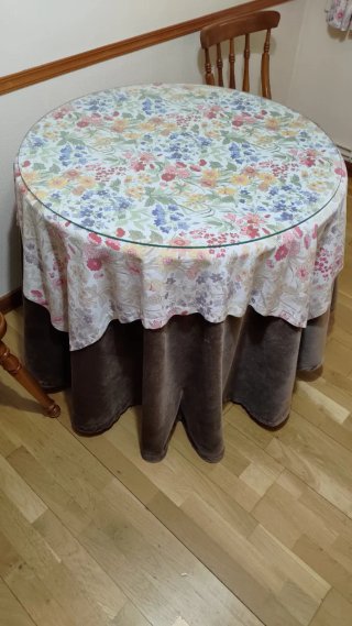 Mesa camilla redonda de 90 con cristal