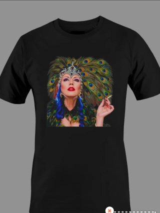 Camiseta Negra Estampada