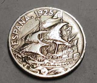 Moneda 25 Céntimos España 1925 Carabela