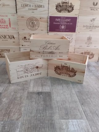 3 Cajas Madera Vino Francia Decoración