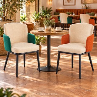 Silla Roma polipiel con brazos bar restaurante