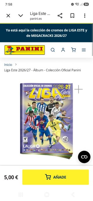 Álbum de Cromos Liga Este 2026/27 Panini