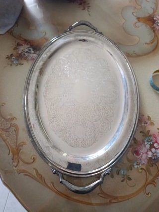 Grande Vassoio Ovale Vintage Argentato