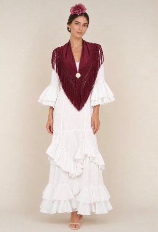 Traje de flamenca blanco