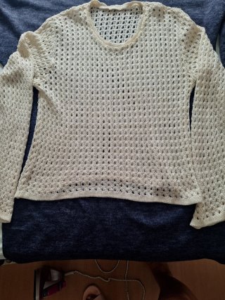 Jersey de punto calado beige