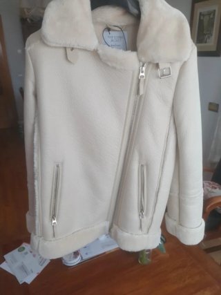 Cazadora Biker Stradivarius Blanco Roto