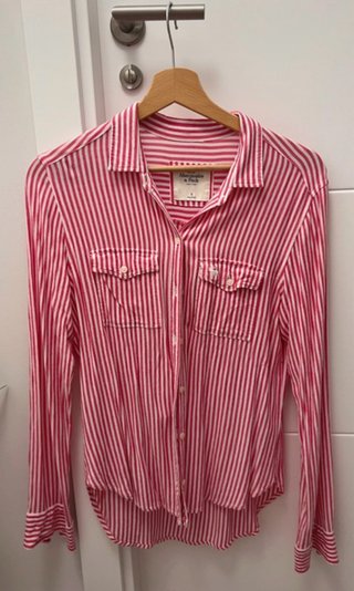 Camisa Abercrombie & Fitch Rayas Rosa y Blanco