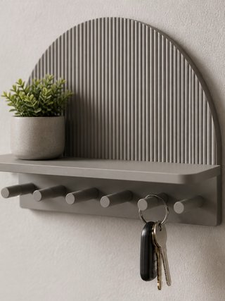 Colgador de llaves de pared con estante
