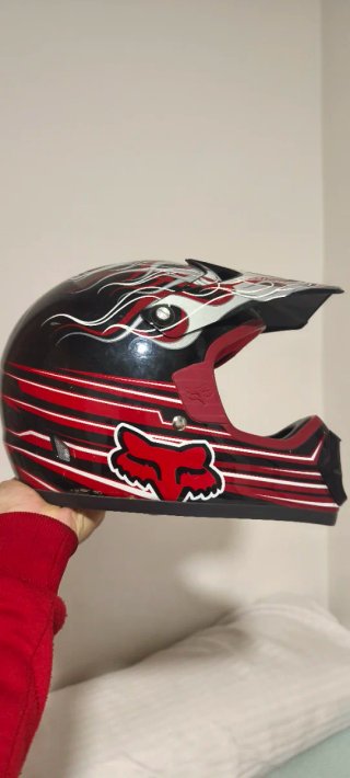 Casco Motocross Fox Negro y Rojo