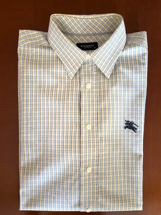 Camisa Burberry Cuadros Azul y Blanco Talla L