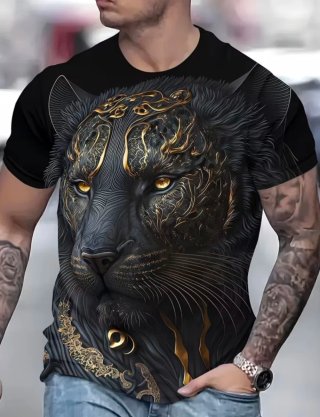 Camiseta Negra Estampado Pantera