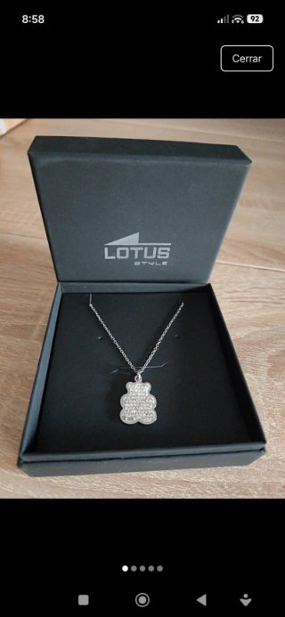 Colgante Lotus Style oso brillante acero inoxidabl