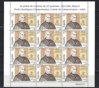 SELLOS ESPAÑA MINIPLIEGO N.39 DÍA DEL SELLO 1992