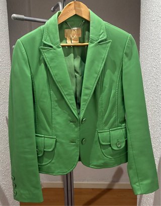Chaqueta de Piel Verde