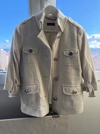 Chaqueta Tweed Beige - Massimo Dutti (Talla 40)