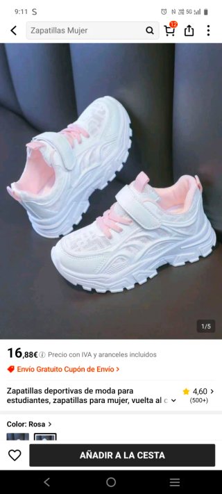 Zapatillas Deportivas Blancas y Rosas