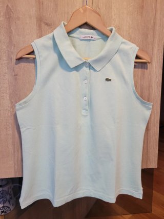 Polo sin mangas Lacoste turquesa