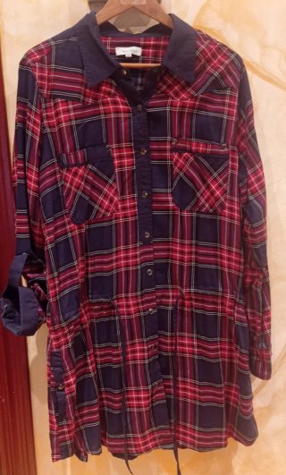 Vestido Camisero Cuadros Talla 52