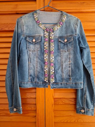 Chaqueta Vaquera Floral Talla M