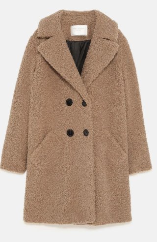 Abrigo Zara de borreguito rizado
