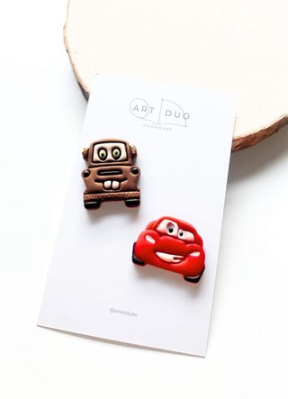 Pack 2 Pines Cars Arcilla Polimérica
