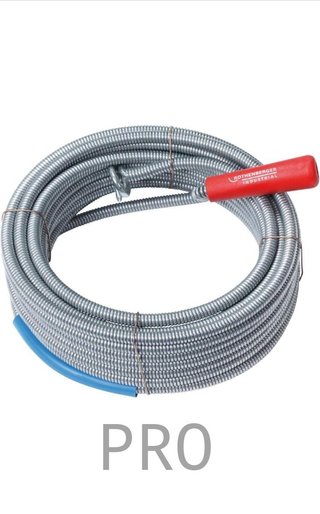 Espiral limpiadora de desagües con broca de recup.