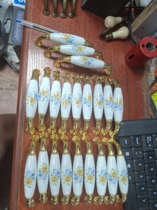 Set de 21 Tiradores de Cerámica y Metal