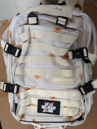 Mochila Elitex Beige con Estampado Floral