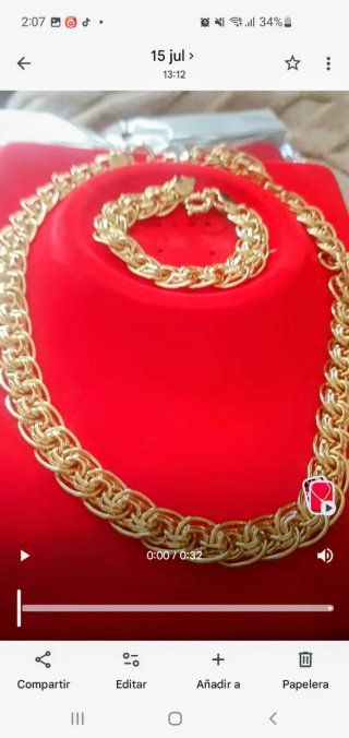 Conjunto de collar y pulsera 14 a cero