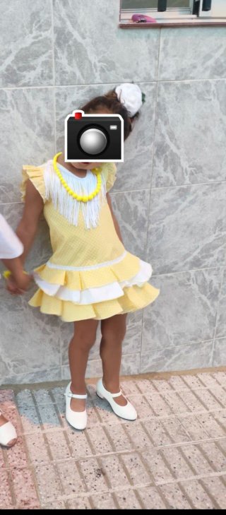 Traje de flamenca amarillo para niña (3-4 años)