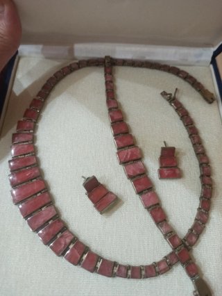 Conjunto de Plata 950 y Rodocrosita