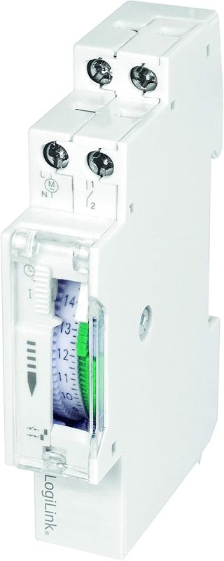 LogiLink ET0009 ET0009-DIN-RAIL - Temporizador con Temporizador mecánico para Cambiar fácilmente por