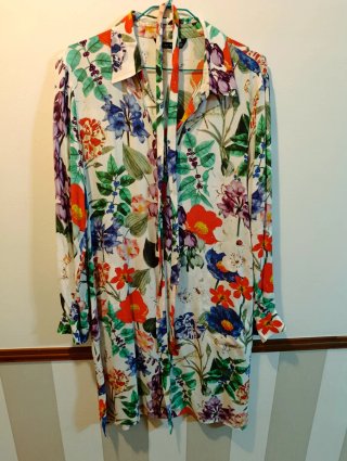 Vestido Camisero Zara Estampado Floral