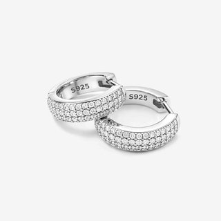 Pendientes Aros de PLATA 925 y MOISSANITA