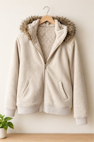 Chaqueta Abrigada Bershka Beige Talla L