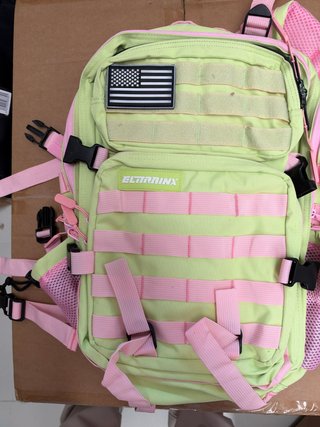 Mochila Elitex Verde y Rosa